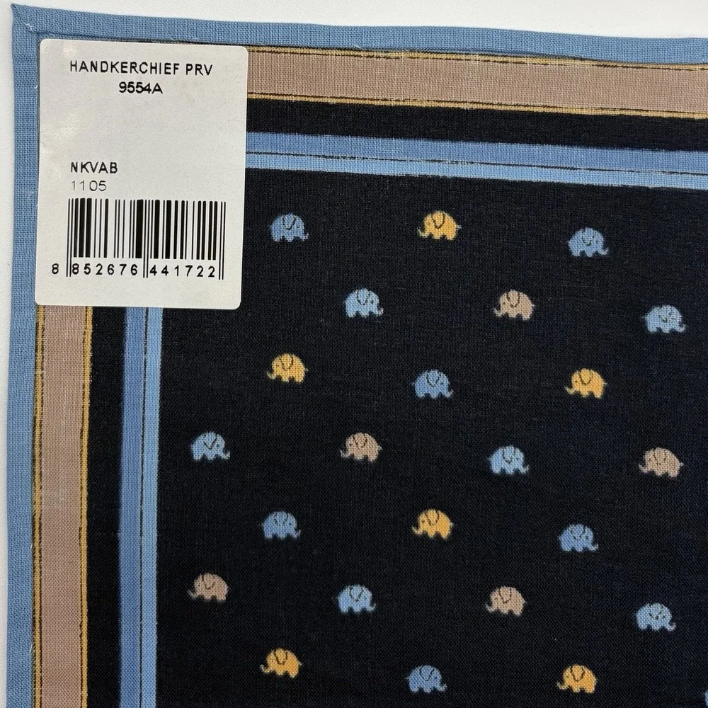 Jim Thompson 100% Cotton Elephant Handkerchief/Bandana Pocket Square